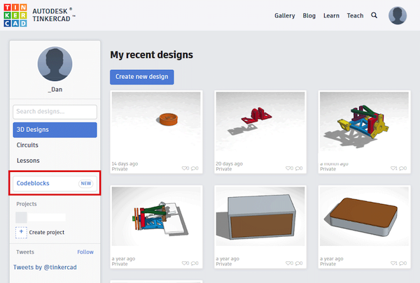 codeblocks button on tinkercad user dashboard.png