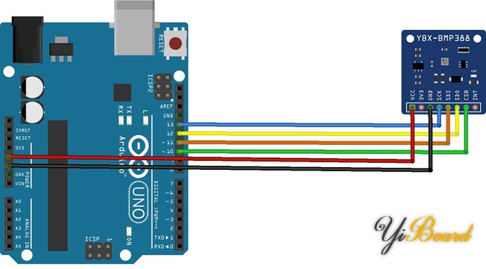 YBX-BMP388模块通过SPI接口与Arduino Uno的硬件连接.jpg